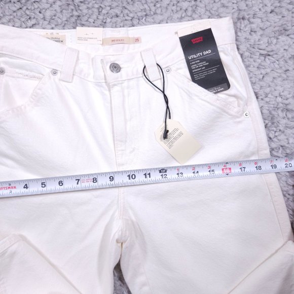 Levi’s Premium Dad Utility Jeans Baggy Loose Relaxed Straight Leg White 25 x 30 - Picture 13 of 14